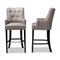 Baxton Studio Aldon Modern and Contemporary Grey Fabric and Dark Brown Finished Wood 2-Piece Bar Stool Set 181-11005-Zoro - alternate 7